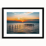 Extra large abstract art print depicting a colorful, textured Alabama scenery in a black frame, ideal for living room decor.