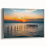 Framed canvas depicting a vintage-style Alabama landscape with vibrant, colorful foliage and a black sky.
