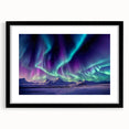 Abstract art print of Alaskan scenery in colorful, textured strokes on a large framed canvas, ideal for living room decor.