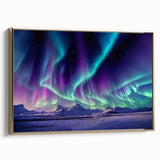 Framed canvas depicting a vintage-style Alaska landscape in muted gold and black tones, ideal for bedroom wall decor.