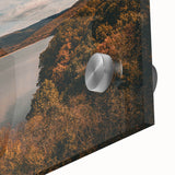 Large abstract wall art featuring Arkansas scenery in muted earth tones on acrylic glass, ideal for dining room ambiance.