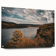 Acrylic print of a large abstract depiction of Arkansas scenery in muted earth tones.