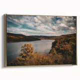 Framed canvas depicting a vintage-style Arkansas landscape in muted gold and black tones, ideal for bedroom wall art.