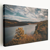 Arkansas landscape on large stretched canvas, featuring green fields and blue skies, ideal for kitchen wall art.