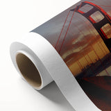 Art deco poster of San Francisco skyline in pastel shades on rolled canvas, ideal for nursery wall art.