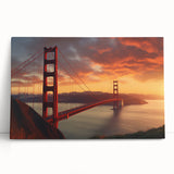 Black and white large art print of San Francisco skyline on stretched canvas, suitable for kitchen or bedroom wall decor.