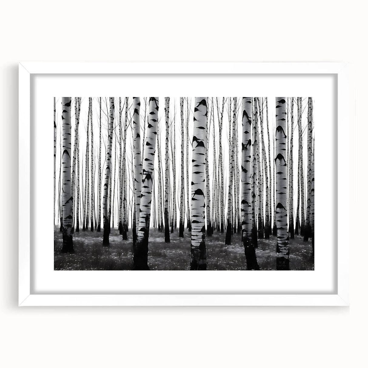 Abstract art print of Aspen, Colorado scenery in muted earth tones, framed with a white mat.