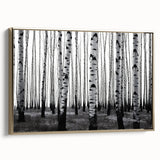 Framed canvas depicting a vintage-style landscape of Aspen, Colorado in muted gold and black tones.