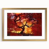 Extra large abstract art print of Connecticut scenery in gold frame, featuring textured details and earthy tones.