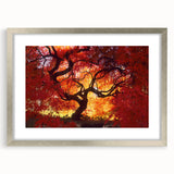 Textured abstract art print of Connecticut scenery in muted earth tones, framed in silver, ideal for bedroom art.