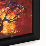 Extra large black wall art featuring a textured Connecticut scenery on framed canvas, highlighted with colorful accents.