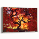 Framed canvas featuring a vintage-style landscape painting of Connecticut with colorful hues and black accents.