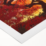 Art deco poster of Connecticut scenery in muted blues and greens on rolled canvas, suitable for dining room decor.