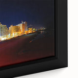 Extra large framed canvas featuring a textured Daytona scenery in black with vibrant, colorful accents.