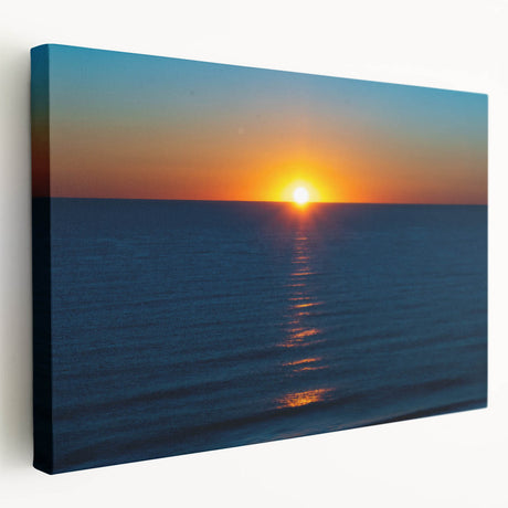 Delaware landscape on large stretched canvas, featuring muted green and blue tones, ideal for kitchen wall art.