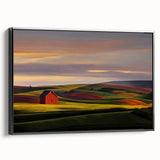 Black and white wall art featuring a vintage poster-style landscape of Idaho on a framed canvas, ideal for bedroom decor.