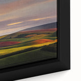 Close-up of a black canvas featuring a textured Idaho scenery, ideal for extra large living room wall art.