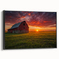 Black and white landscape art painting of Iowa scenery on framed canvas, suitable for bedroom wall decor.