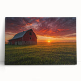 Black and white stretched canvas of Iowa scenery, ideal for kitchen wall art.