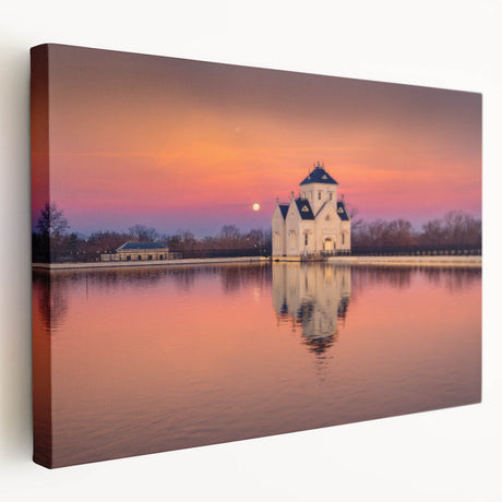 Large canvas print of a serene Kentucky landscape, featuring soft green and blue tones, ideal for kitchen wall art.