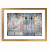 Extra large textured abstract art print of New Orleans scenery in gold frame, ideal for living room decor.
