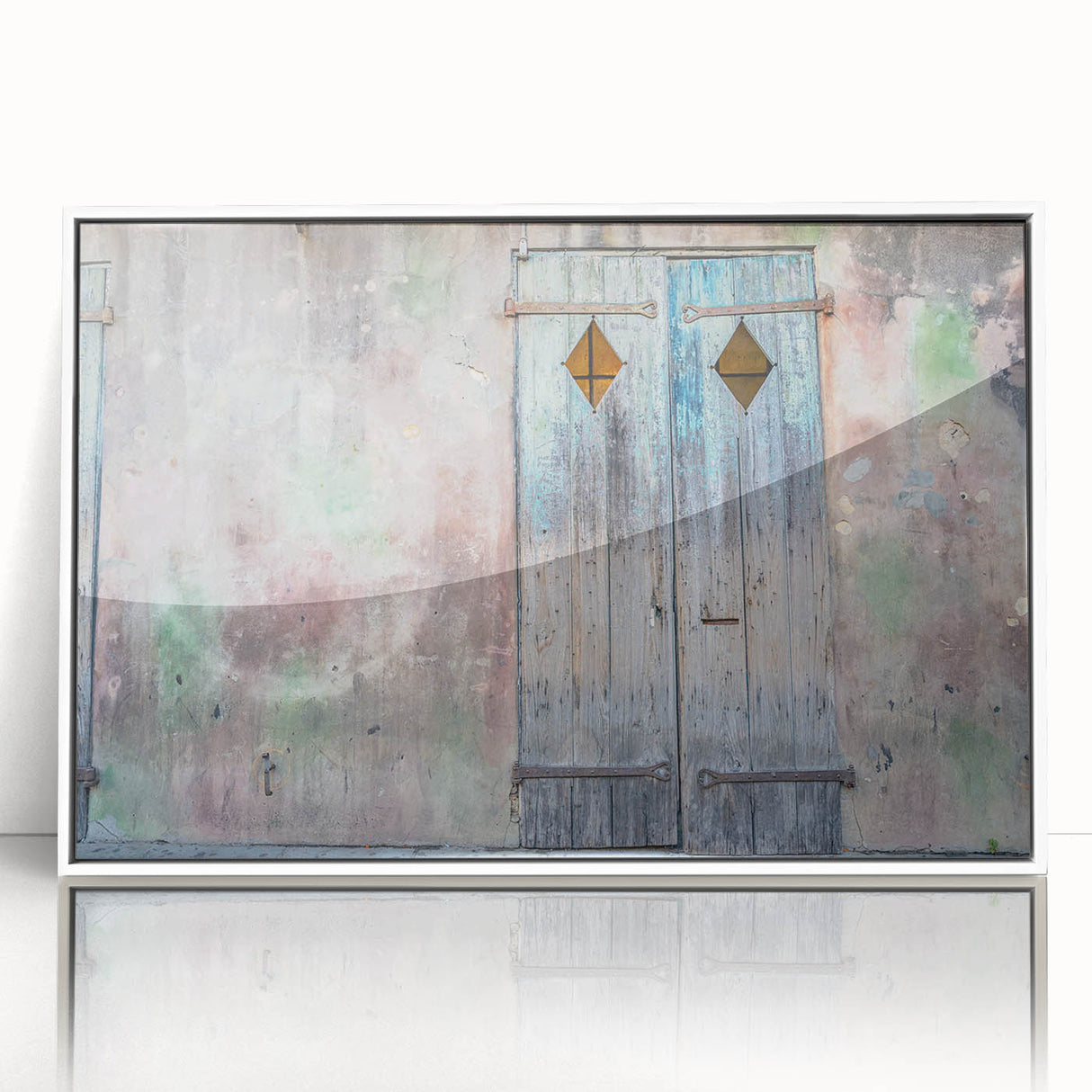 Art deco poster of New Orleans scenery in muted pastel shades, acrylic framed, suitable for nursery wall art.