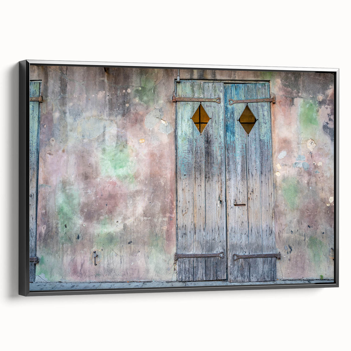 Black and white vintage poster art of New Orleans landscape on framed canvas, ideal for bedroom wall decor.