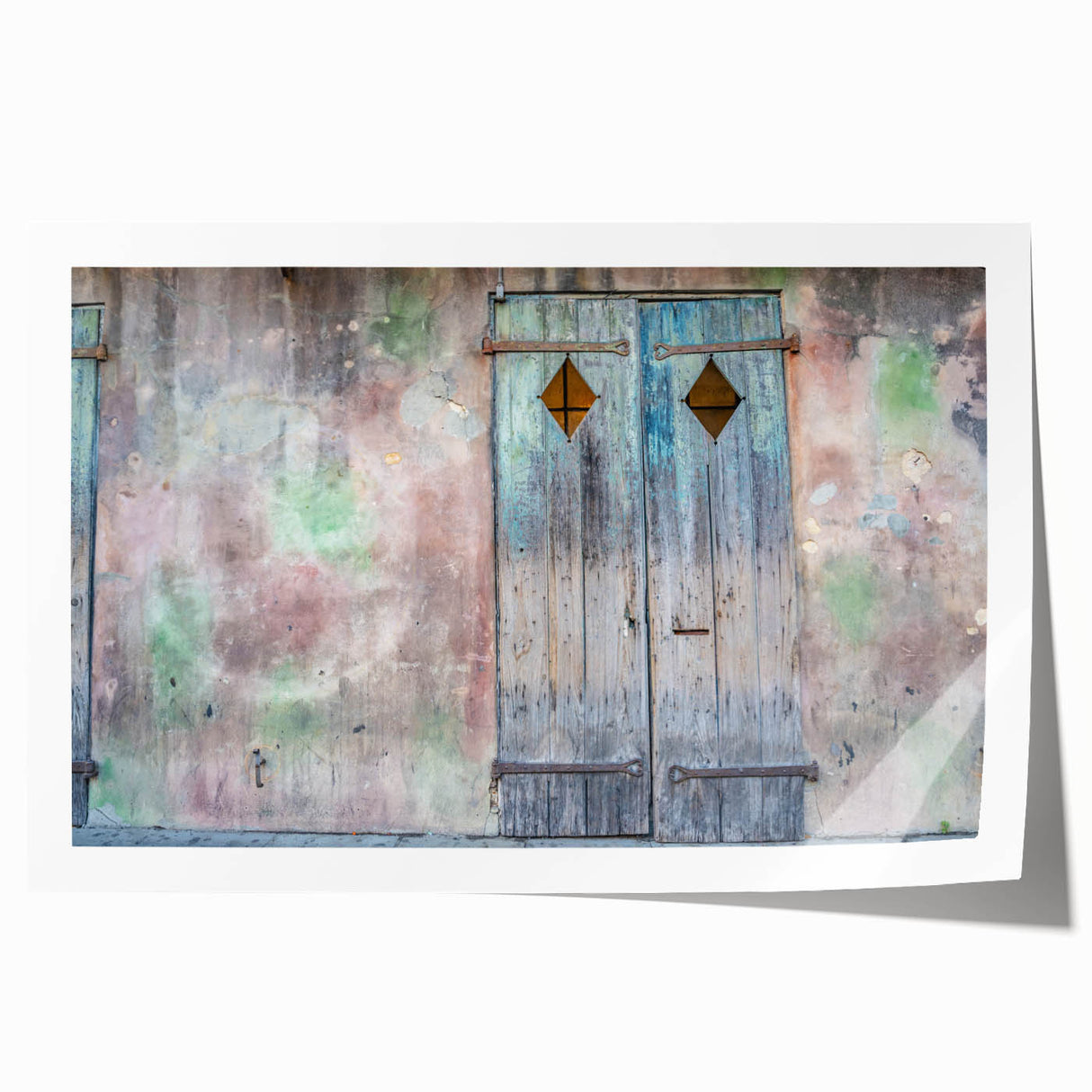Rolled print of New Orleans scenery in pastel shades, ideal for art wall dining room.