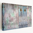 New Orleans street view in muted earth tones on stretched canvas, suitable for kitchen wall art.
