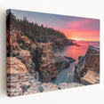 Acadia National Park landscape on stretched canvas, featuring serene blue and green tones, ideal for kitchen wall art.