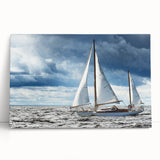 Black and white photograph of Maine scenery on a large stretched canvas, ideal for kitchen wall art or bedroom decor.