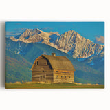 Black and white photograph of Montana scenery on large stretched canvas, suitable as kitchen wall art.