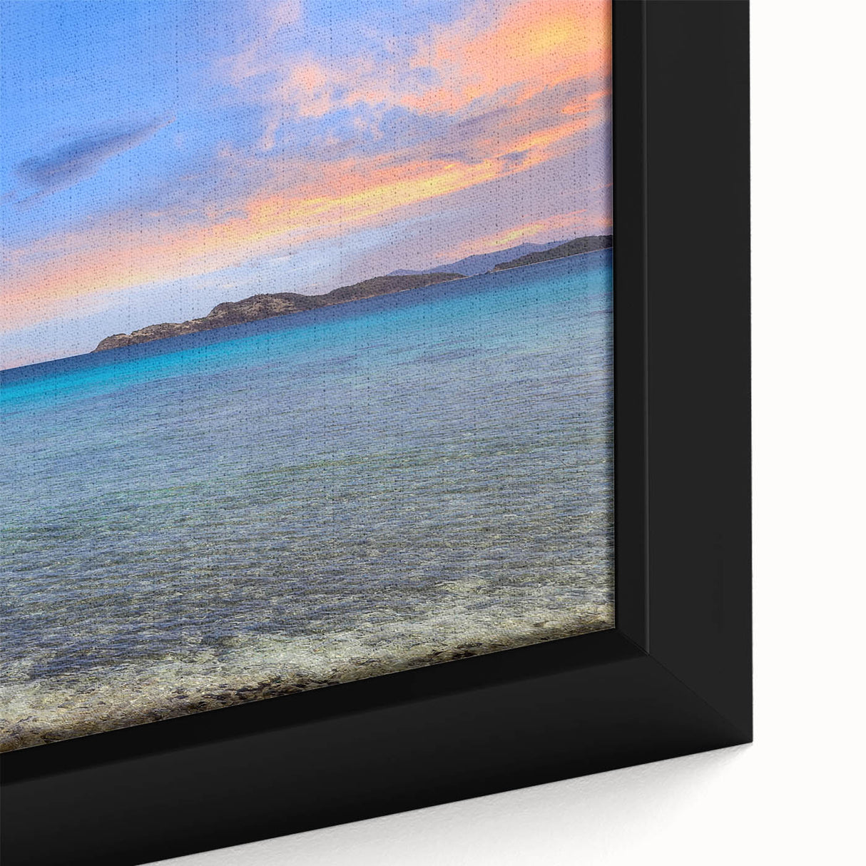Textured black wall art featuring a colorful, abstract depiction of the Charlotte skyline on a framed canvas.