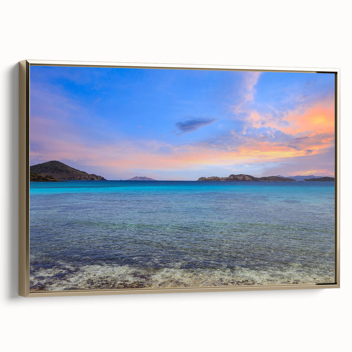 Framed canvas wall art depicting a vintage-style Charlotte, North Carolina landscape in black and gold tones.