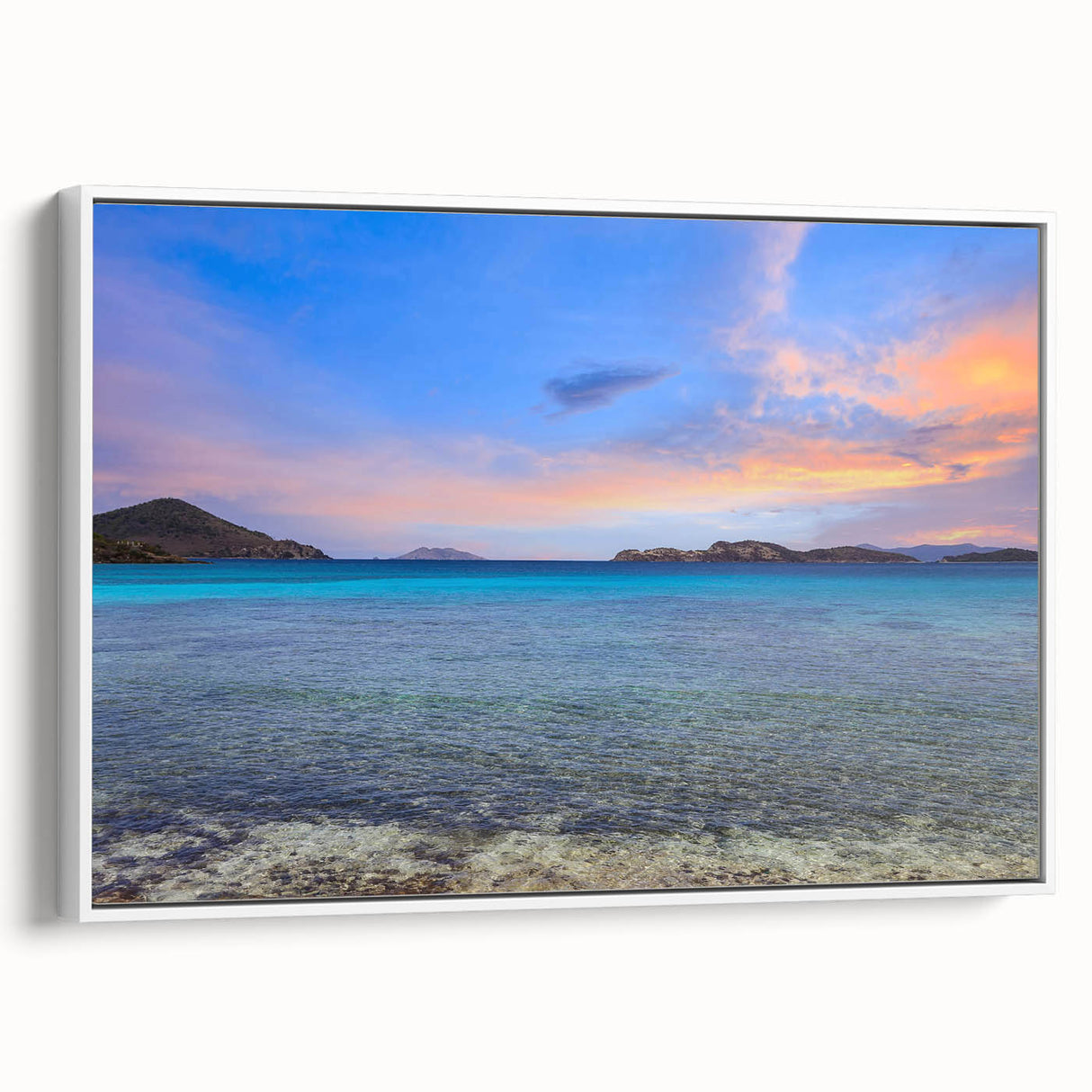 Vintage poster art of Charlotte skyline in vibrant colors on large framed canvas, ideal for living room decor.