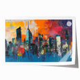 Extra large rolled print of Manhattan skyline in muted gray tones, suitable as art wall dining room decor.