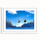 Abstract art print of Vermont scenery in muted earth tones, framed with a white mat, suitable for dining room decor.