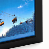 Black wall art featuring a textured Vermont scenery in vibrant colors on a framed canvas, ideal for living room decor.
