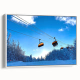 Vintage poster art of Vermont scenery on a framed canvas, featuring colorful art in extra large size ideal for living room.