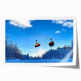 Vermont landscape with floral elements in soft green and white tones on rolled print, suitable for dining room wall art.