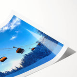 Extra large rolled print featuring line art flowers in muted earth tones, ideal for large living room wall decor.