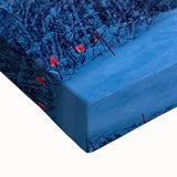 Black and white landscape art painting of Vermont scenery on large stretched canvas, ideal for bedroom wall decor.