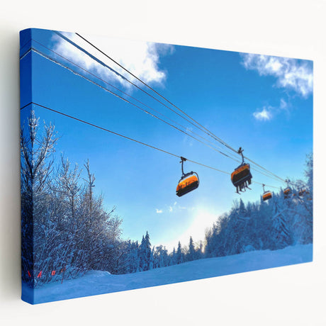 Large canvas print of a Vermont landscape in muted green and blue tones, suitable for kitchen wall art.