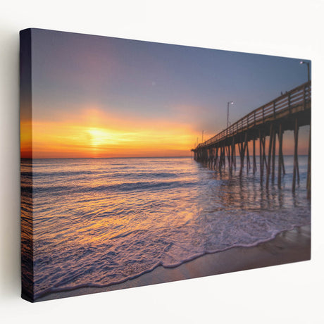 Large art print of Virginia scenery on stretched canvas, featuring muted green and blue tones.