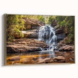 Framed canvas featuring a vintage-style landscape of West Virginia in muted gold and black tones, ideal for bedroom wall art.