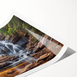 Extra large wall art featuring line art flowers in muted tones on a rolled print, suitable for large living room decor.