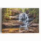 Black and white stretched canvas of West Virginia scenery, ideal for kitchen wall art.