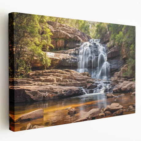 Large canvas print of a West Virginia landscape in muted green and blue tones, suitable for kitchen wall art.