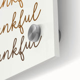 Large abstract wall art depicting autumnal shades on acrylic glass, suitable as mid-century modernist dining room art.