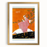 Springtime Vogue Cover Art - Pink Coat Fashion Illustration Print